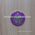 metal engraved puppy dog purple glitter pets tags